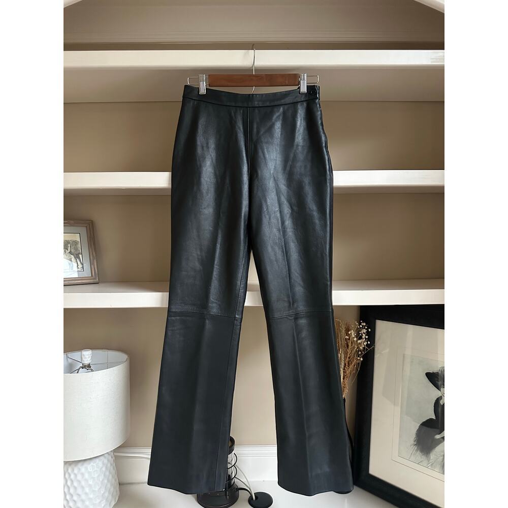 Etcetera Vintage Black Leather Pants - Size 2, Waist 28